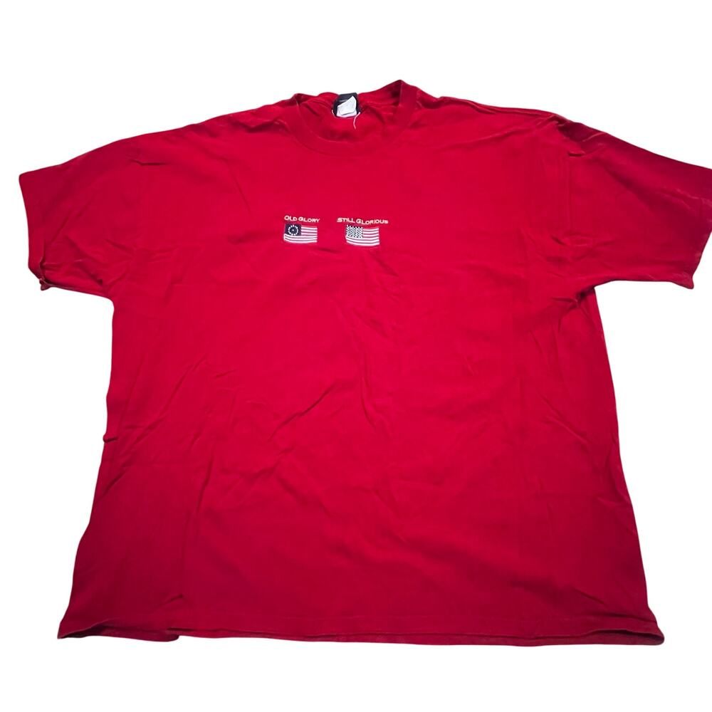 Vintage OVB Old‎ Varsity Brand Patriotic USA Flag Old Glory T Shirt Red Men XXL